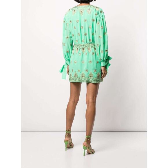 ALICE + OLIVIA Zia Embellished Drop-Shoulder Short Dress - Picture 3 of 13